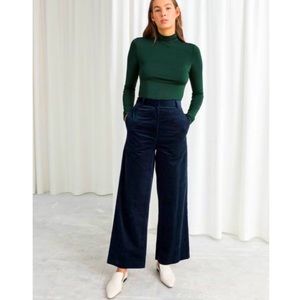 & OTHER STORIES Corduroy Wide Leg Pants Navy 6